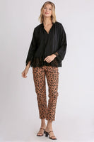 Umgee Black Top with Tassel Tie and Lace Detail FINAL SALE Shirts & Tops Umgee   