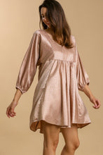 Load image into Gallery viewer, Umgee Animal Print Satin Babydoll Dress in Rose Beige Dresses Umgee   
