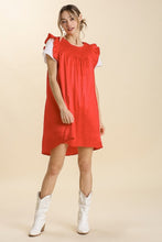 Load image into Gallery viewer, Umgee Satin Jacquard Animal Print Dress in Poppy Red FINAL SALE Dresses Umgee   

