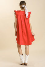 Load image into Gallery viewer, Umgee Satin Jacquard Animal Print Dress in Poppy Red Dresses Umgee   
