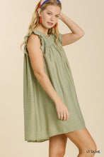 Load image into Gallery viewer, Umgee Smocked Yoke Dress in Light Olive Dresses Umgee   
