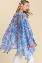 Load image into Gallery viewer, Umgee Paisley Print Kimono in Blue Mix Kimonos Umgee   
