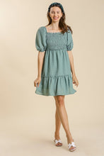 Load image into Gallery viewer, Umgee Seafoam Waffle Texture Dress with Smocking Dresses Umgee   

