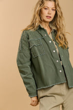Load image into Gallery viewer, Umgee Studded Jacket in Olive Coats &amp; Jackets Umgee   
