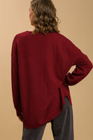Umgee Shacket with Round Neckline in Wine FINAL SALE Coats & Jackets Umgee   