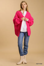 Load image into Gallery viewer, Umgee Pom Pom Cardigan Sweater in Hot Pink Cardigan Umgee   
