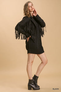 Umgee Fringe Crop Jacket in Black Coats & Jackets Umgee   