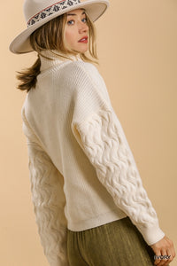 Umgee Turtle Neck Long Sleeve Pullover Sweater in Ivory-FINAL SALE Sweaters Umgee   