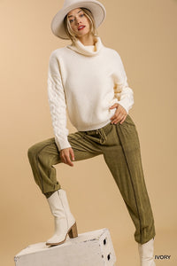 Umgee Turtle Neck Long Sleeve Pullover Sweater in Ivory Sweaters Umgee   