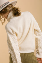 Load image into Gallery viewer, Umgee Turtle Neck Long Sleeve Pullover Sweater in Ivory Sweaters Umgee   
