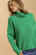 Load image into Gallery viewer, Umgee Turtle Neck Long Sleeve Pullover Sweater in Kelly Green Sweaters Umgee   
