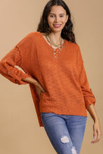 Load image into Gallery viewer, Umgee V-Neck Lightweight Sweater in Sunset Sweaters Umgee   
