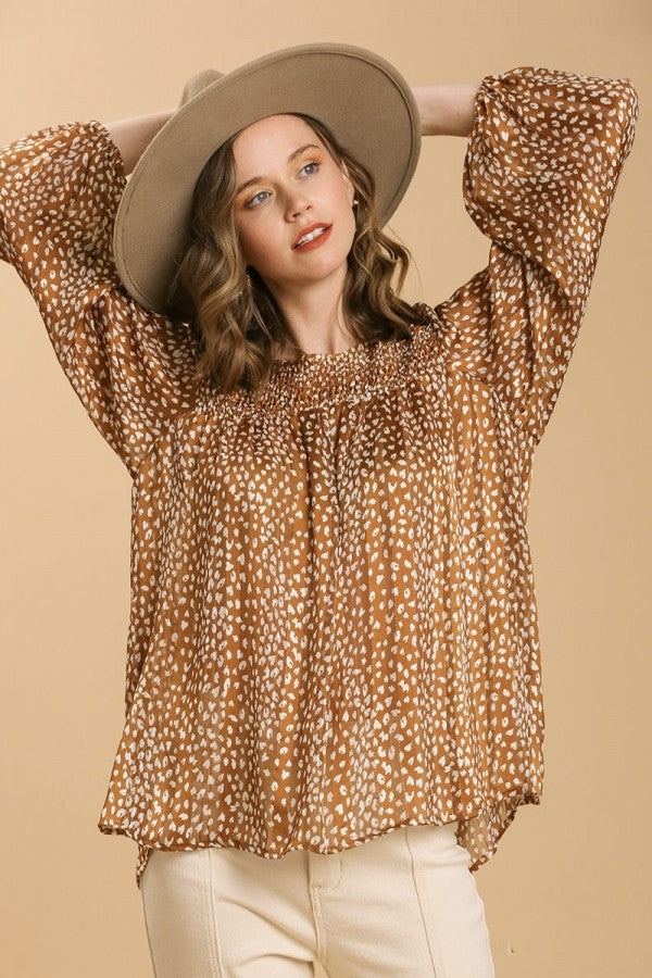Umgee Textured Mock Neck Relaxed Top main image 1