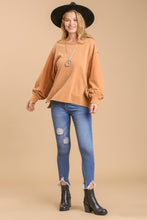 Load image into Gallery viewer, Umgee Mineral Washed Raglan Top in Mocha Top Umgee   
