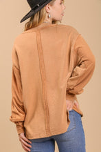 Load image into Gallery viewer, Umgee Mineral Washed Raglan Top in Mocha Top Umgee   
