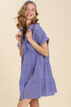 Load image into Gallery viewer, Umgee Tiered Mineral Washed Dress in Purple Dress Umgee   
