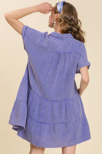Umgee Tiered Mineral Washed Dress in Purple Dress Umgee   
