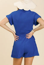 Load image into Gallery viewer, Umgee Gauze Romper in Blue Dress Umgee   
