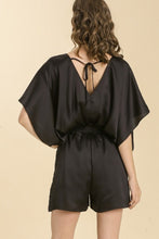 Load image into Gallery viewer, Umgee Satin Romper in Black Romper Umgee   
