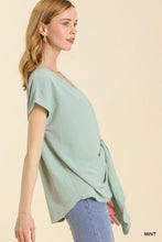 Load image into Gallery viewer, Umgee V-Neck Front Twist Top in Mint FINAL SALE Top Umgee   
