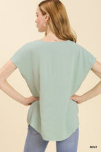 Load image into Gallery viewer, Umgee V-Neck Front Twist Top in Mint FINAL SALE Top Umgee   
