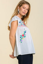 Load image into Gallery viewer, Umgee Floral Embroidered Kaftan Top in Off White Top Umgee   
