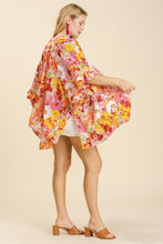 Load image into Gallery viewer, Umgee Floral Print Kimono with Ruffled Sleeves in Honey Mix Kimono Umgee   
