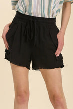 Load image into Gallery viewer, Umgee Linen Blend Shorts with Pockets in Black Shorts Umgee   
