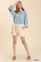 Load image into Gallery viewer, Umgee Linen Blend Shorts with Pockets in Oatmeal Shorts Umgee   
