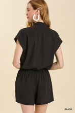 Load image into Gallery viewer, Umgee Front Overlap Romper in Black-FINAL SALE Romper Umgee   
