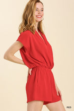 Load image into Gallery viewer, Umgee Front Overlap Romper in Red-FINAL SALE Romper Umgee   
