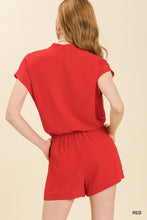 Load image into Gallery viewer, Umgee Front Overlap Romper in Red-FINAL SALE Romper Umgee   
