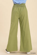 Load image into Gallery viewer, Umgee Linen Blend Wide Pants with Smocked Waistband in Light Olive Pants Umgee   

