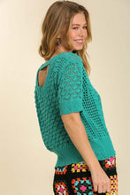 Load image into Gallery viewer, Umgee Short Crochet Top in Emerald Top Umgee   
