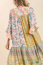 Load image into Gallery viewer, Umgee Mixed Media Floral Print Short Sleeve Kimono in Honey Mix Kimono Umgee   
