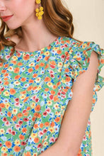 Load image into Gallery viewer, Umgee Floral Print Top in Sage Mix Top Umgee   

