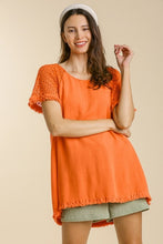 Load image into Gallery viewer, Umgee Carrot Top with Crochet Sleeves Top Umgee   
