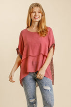 Load image into Gallery viewer, Umgee Rose Clay and Animal Print Lightweight Layered Top Tops Umgee   

