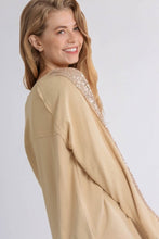 Load image into Gallery viewer, Umgee French Terry Top with Sequin Details in Sand  Umgee   
