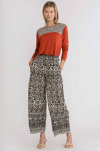 Load image into Gallery viewer, Umgee Animal and Border Print Pants in Black Pants Umgee   
