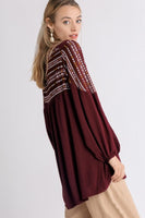 Umgee Sangria Printed Tunic Top FINAL SALE  Umgee   