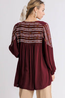 Umgee Sangria Printed Tunic Top FINAL SALE  Umgee   