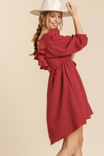 Load image into Gallery viewer, Umgee Gauze Dress with Ruffle Details in Scarlet Dresses Umgee   
