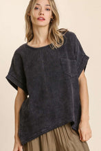 Load image into Gallery viewer, Umgee Mineral Washed Top in Black Shirts &amp; Tops Umgee   
