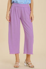 Load image into Gallery viewer, Umgee Wide Leg Linen Pants in Lavender Bottoms Umgee   

