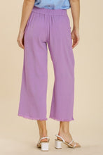 Load image into Gallery viewer, Umgee Wide Leg Linen Pants in Lavender Bottoms Umgee   
