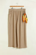 Umgee Wide Leg Linen Pants in Latte Bottoms Umgee   