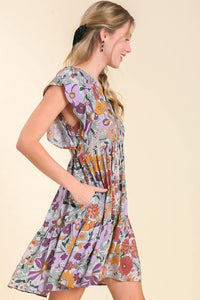 Umgee Floral Dress in Lavender Mix ON ORDER Dress Umgee   