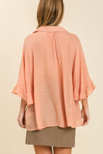 Load image into Gallery viewer, Umgee Sheer Bell Sleeved Collared Top in Blush Top Umgee   
