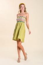 Load image into Gallery viewer, Umgee Strapless Dress with Crochet Details in Avocado Dress Umgee   
